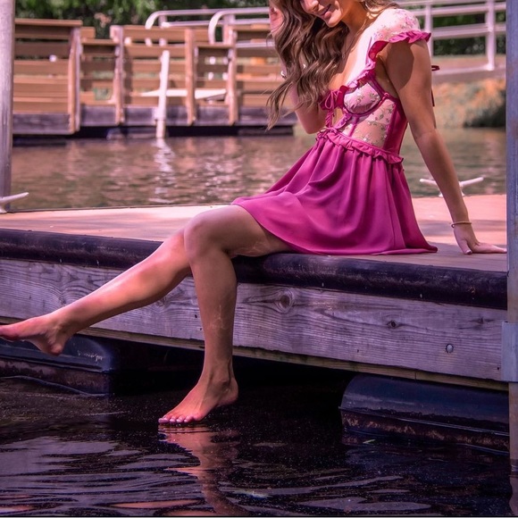 FOR LOVE & LEMONS Camila Sleeved Slip Dress - Picture 3 of 16